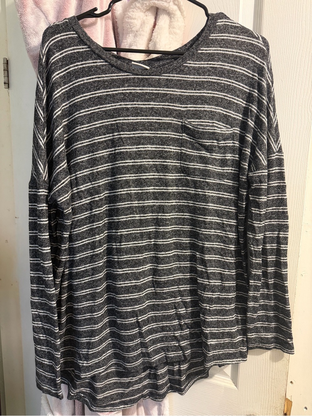 Women’s Long Sleeve Striped Pocket Shirt